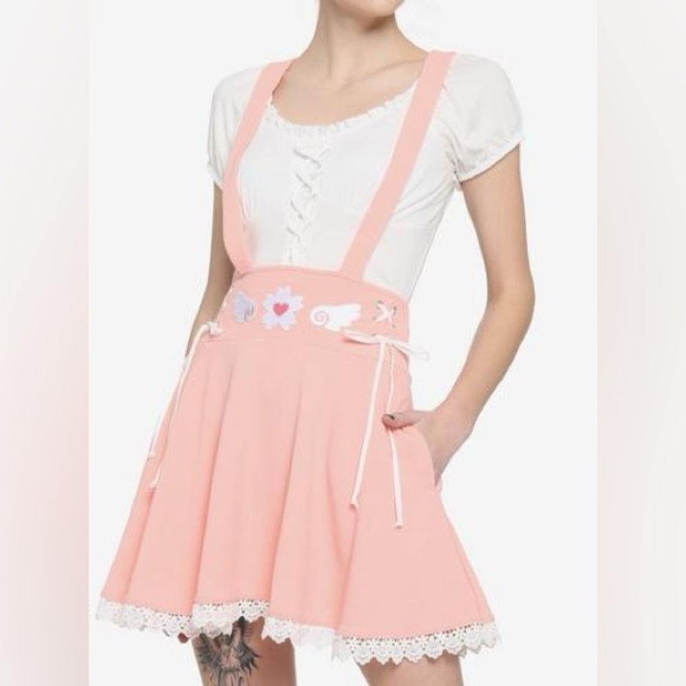 Hot Topic Sakura Laceup Suspender skirt XL NWT